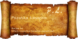 Pszotka Levente névjegykártya