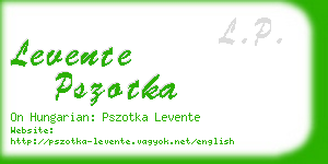 levente pszotka business card